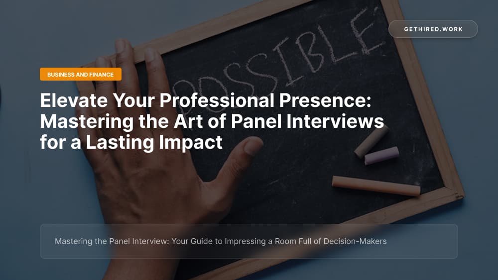 Mastering the Panel Interview: Your Guide to Impressing a Room Full of Decision-Makers