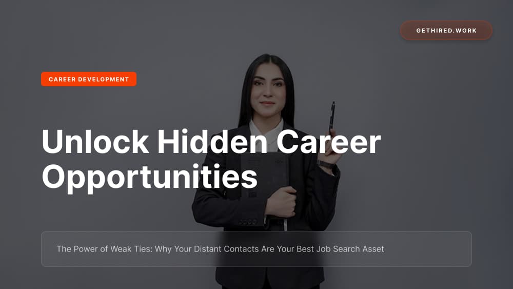 The Power of Weak Ties: Why Your Distant Contacts Are Your Best Job Search Asset