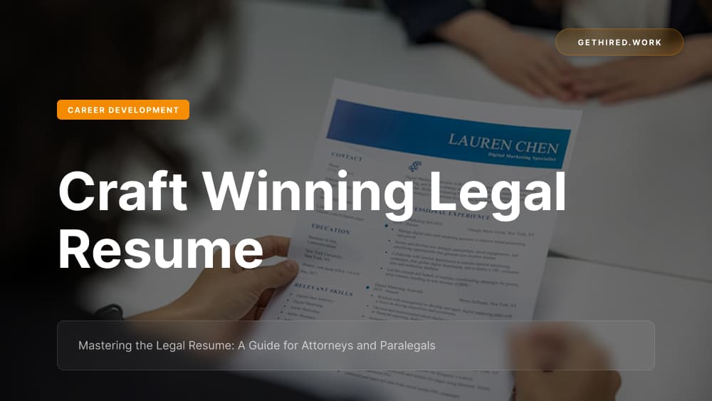 Mastering the Legal Resume: A Guide for Attorneys and Paralegals